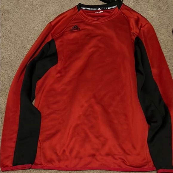 adidas Tops - Adidas Red and Black Performance Long Sleeve